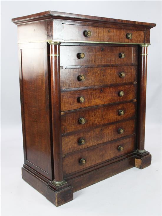 A Victorian brass mounted mahogany chest of seven drawers, W. 3ft 11in. D. 2ft 1in. H. 4ft 10in.
